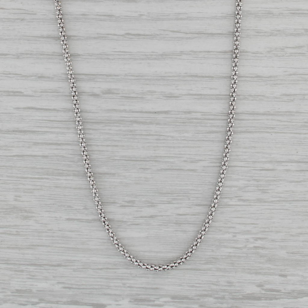 16.5" Popcorn Necklace 18k White Gold 2.3mm Lobster Clasp