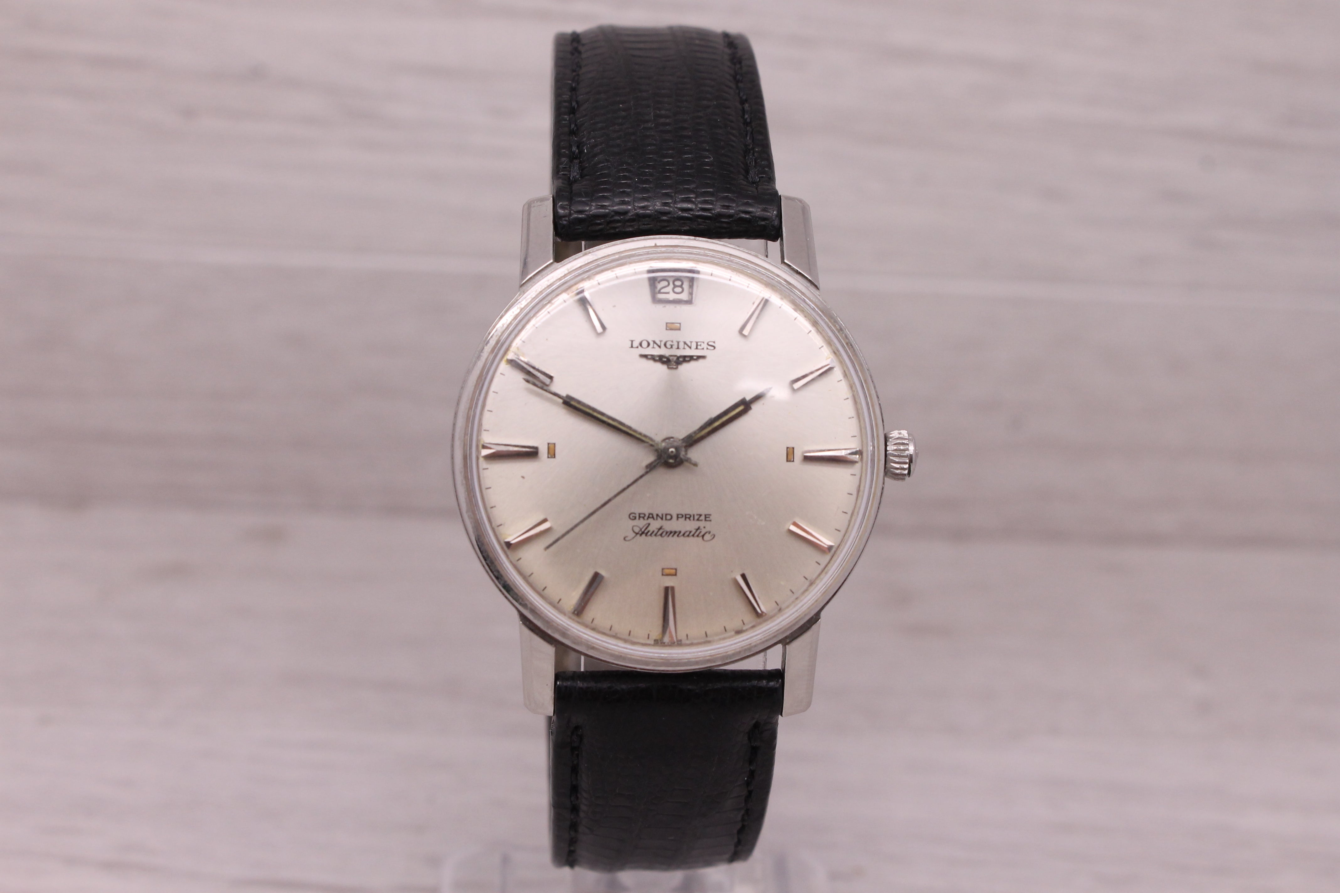 Dark Gray Vintage 1960's Longines Grand Prize Mens 33.5mm Automatic Watch Date @ 12 CLEAN