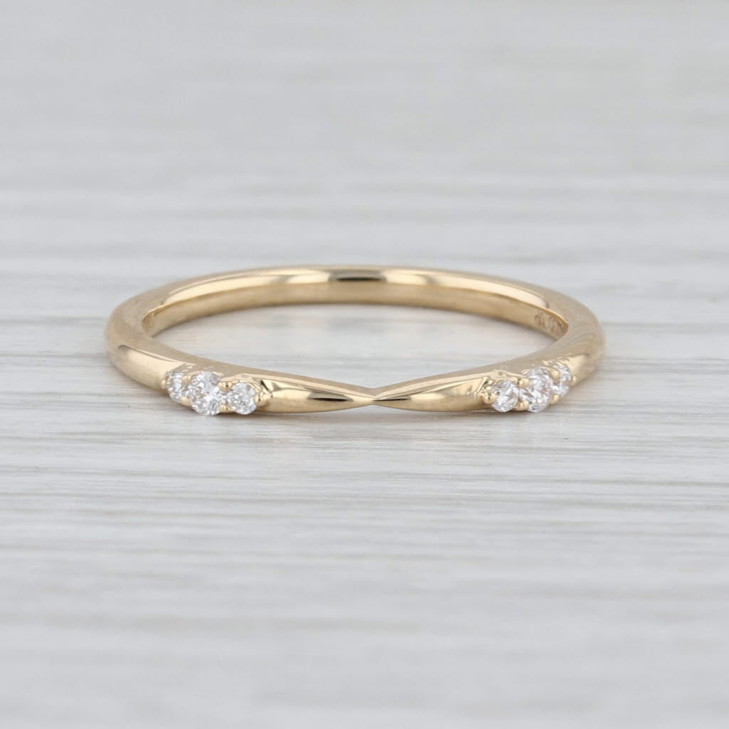 New 0.08ctw Lab Grown Diamond Wedding Band 14k Gold Stackable Ring Size 6.5