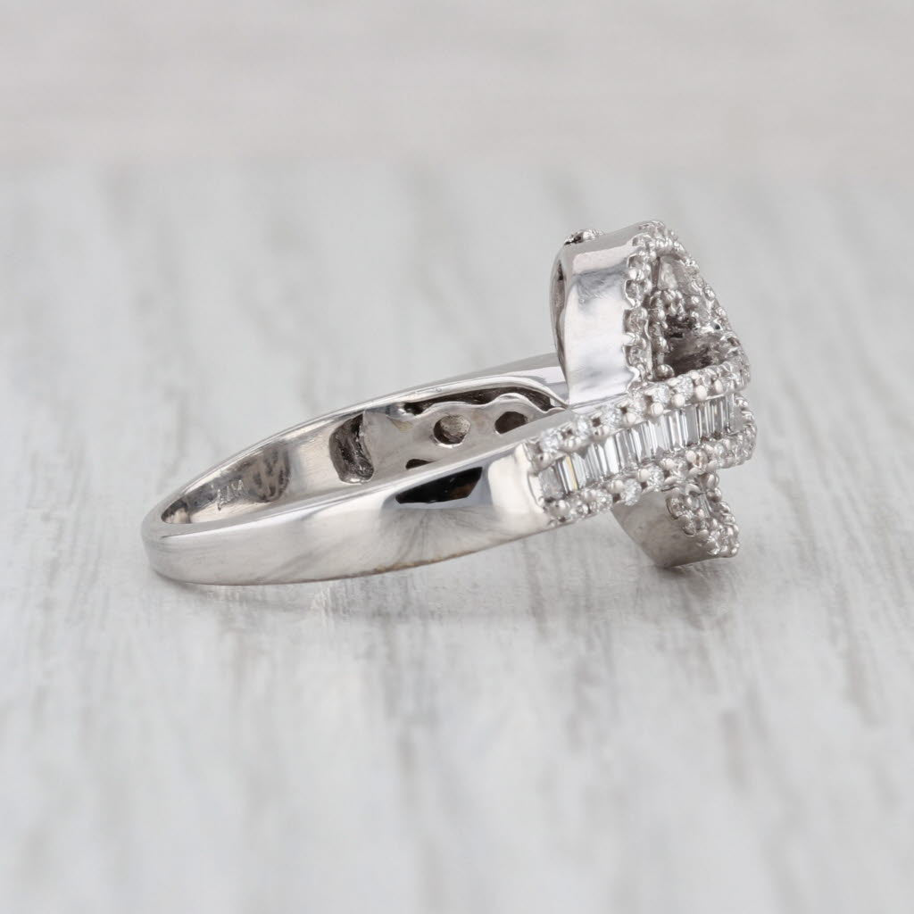 1ctw Diamond Loop Knot Bypass ring 14k White Gold 14k White Gold Size 7