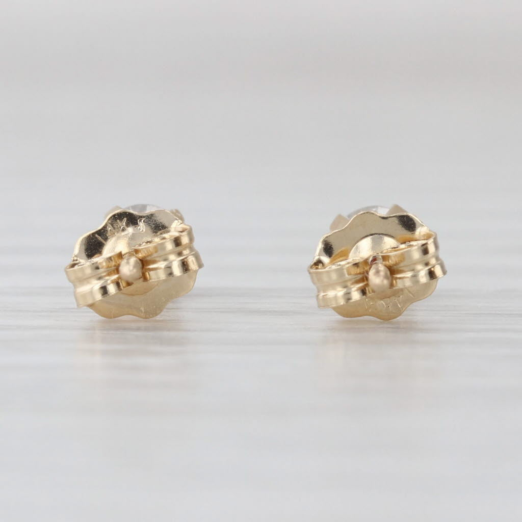 0.29ctw Diamond Stud Earrings 14k Yellow Gold Screw Back Studs Round Solitaires