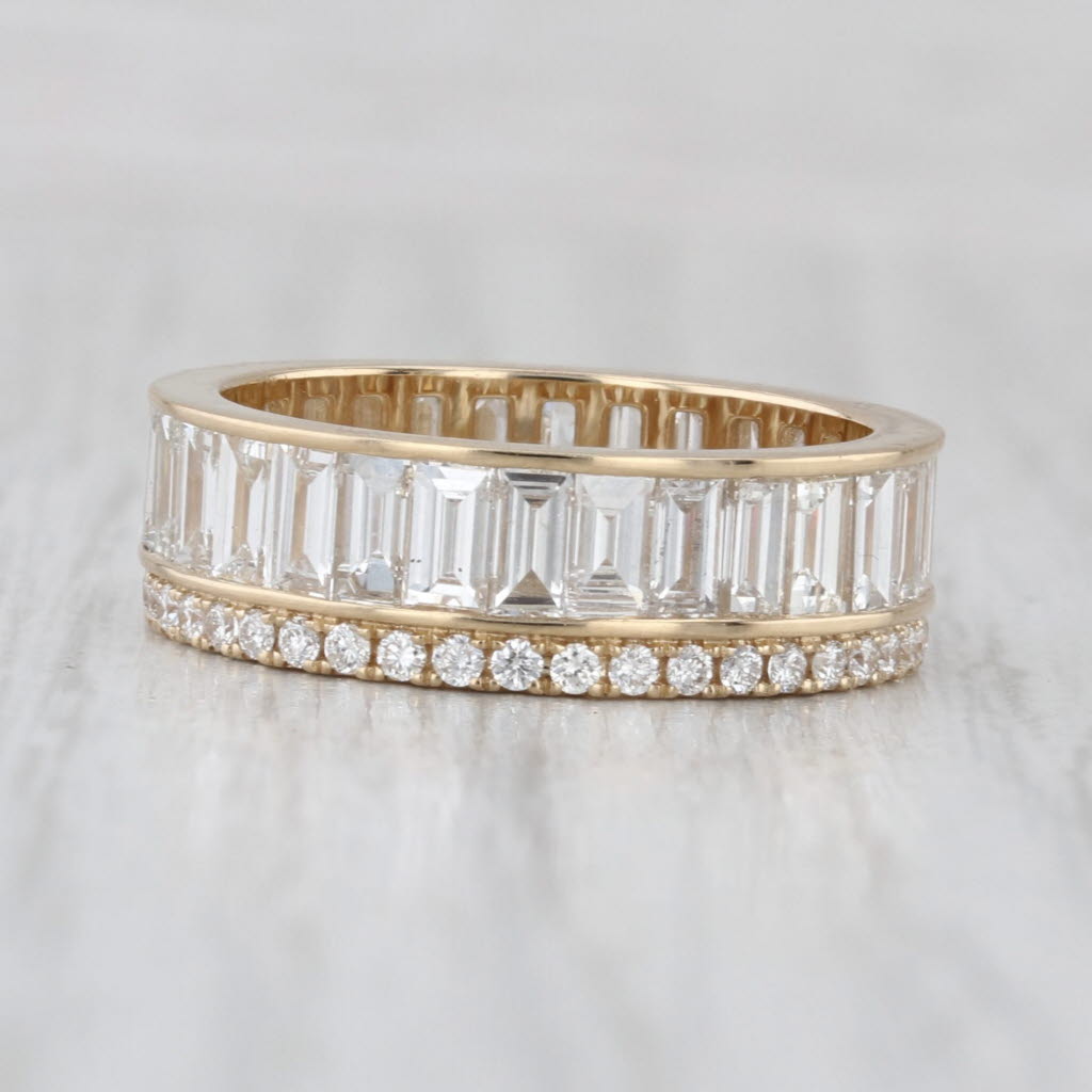New 3.41ctw Diamond Eternity Band 14k Gold Ring Anniversary Stackable Size 6.5