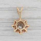 0.18ctw Diamond Cluster Pendant 14k Yellow Gold Star Flower Small Drop