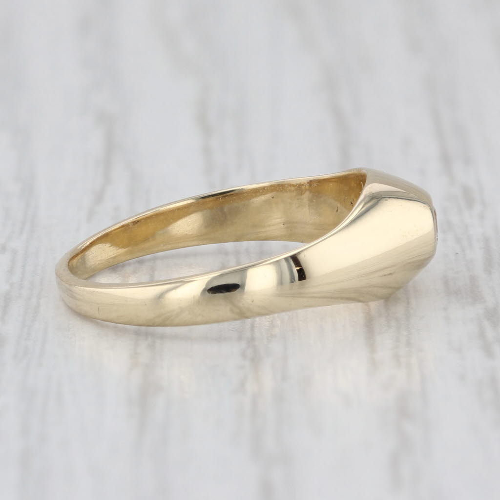 Round Diamond Solitaire Ring 14k Yellow Gold Size 5 Bezel Set