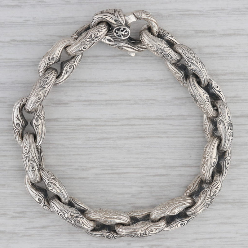 Scott Kay Cable Chain Bracelet Sterling Silver 7" Extra Links Pouch cloth