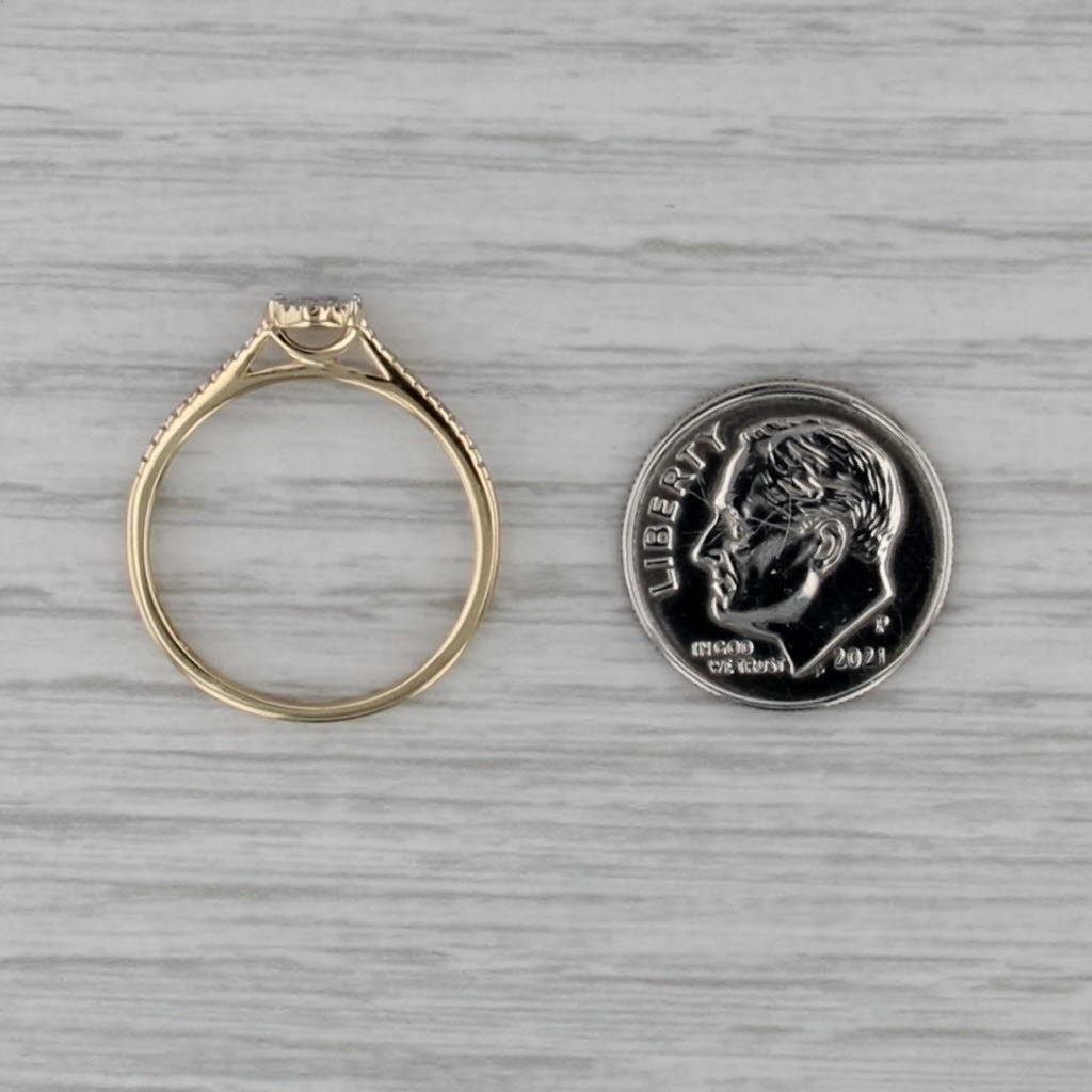 0.14ctw Diamond Cluster Engagement Ring 14k Yellow Gold Size 7.25