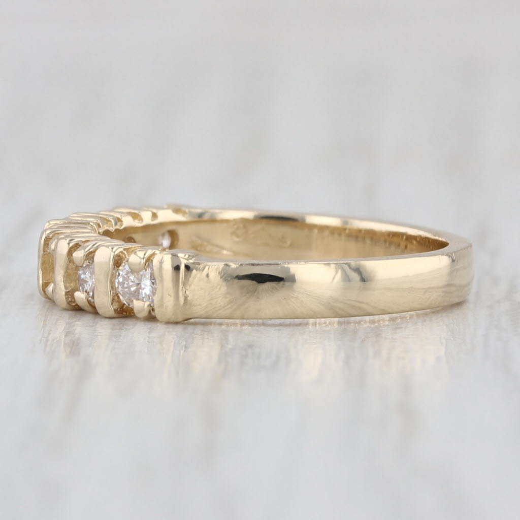 0.30ctw Diamond Wedding Band 14k Yellow Gold Size 5.25 Stackable Ring