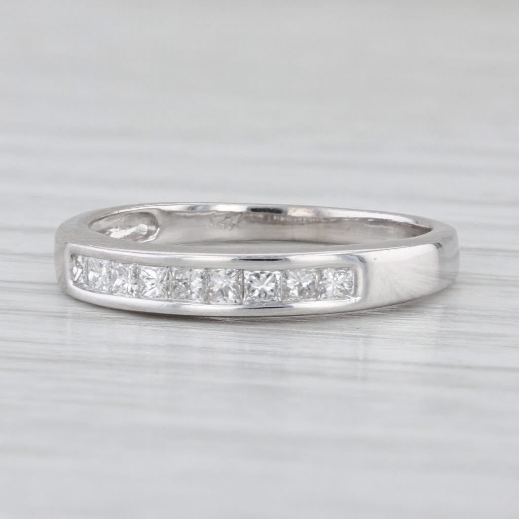 0.30ctw Diamond Wedding Band 14k White Gold Stackable Ring Size 5