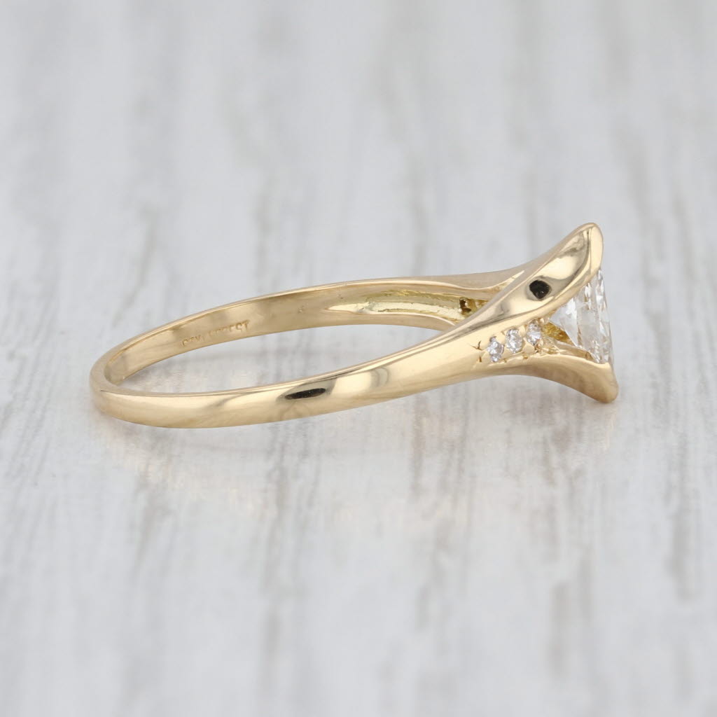 0.39ctw Marquise Diamond Engagement Ring 18k Yellow Gold Size 6.5