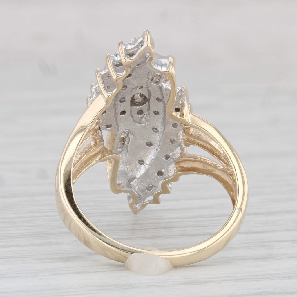 Light Gray 0.22ctw Diamond Cluster Ring 10k Yellow Gold Size 7.5 Cocktail