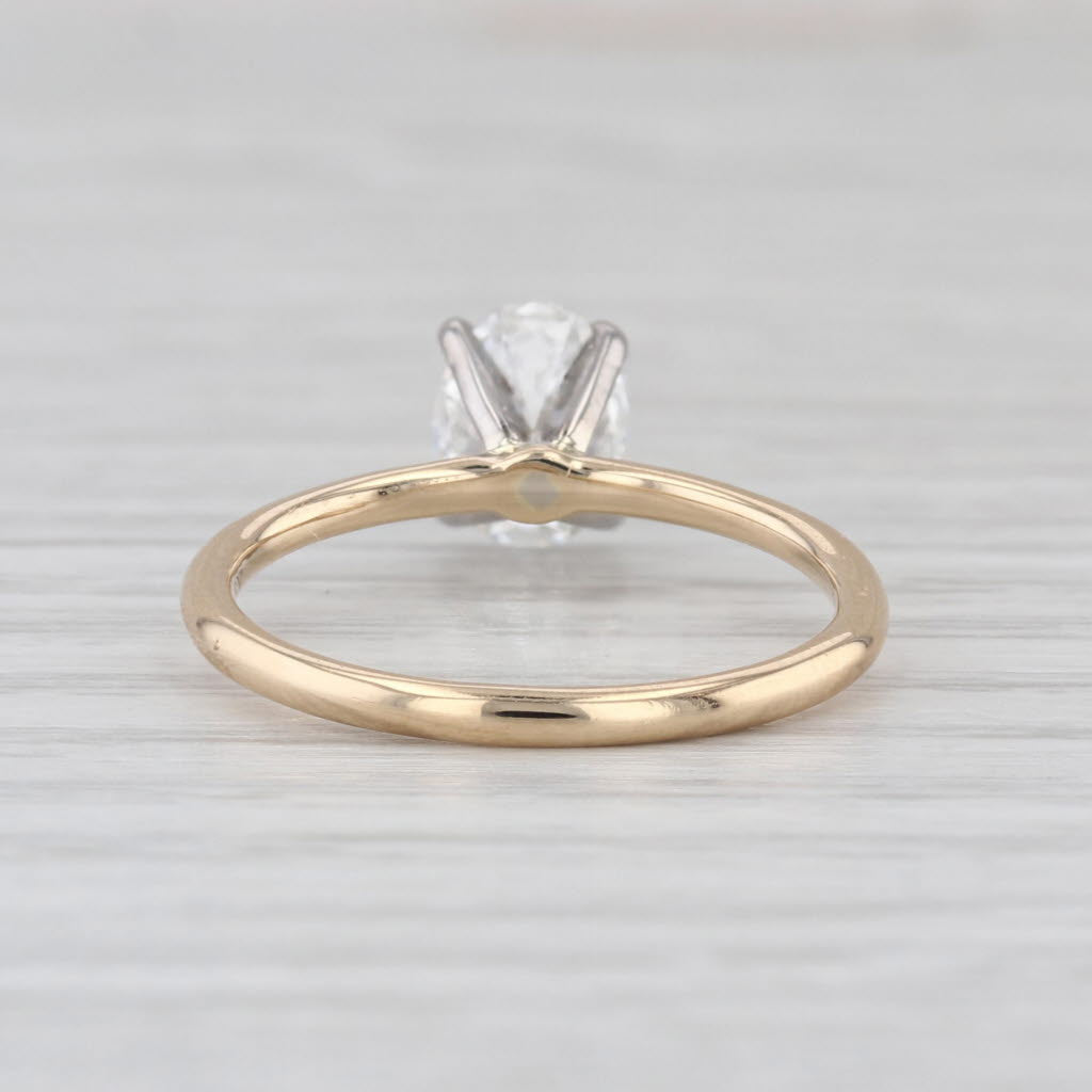 IGI 1.06ct Oval Lab Grown Diamond Solitaire Engagement Ring 14k Gold Sz 7 VVS2 E