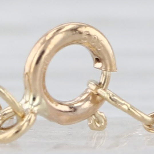 Gemstone Bead Station Necklace 14k Yellow Gold 16.25" Rope Chain