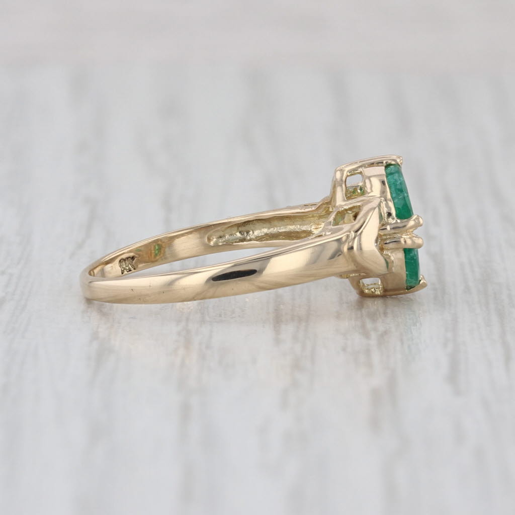 0.50ctw Emerald Diamond Ring 14k Yellow Gold Size 7.25