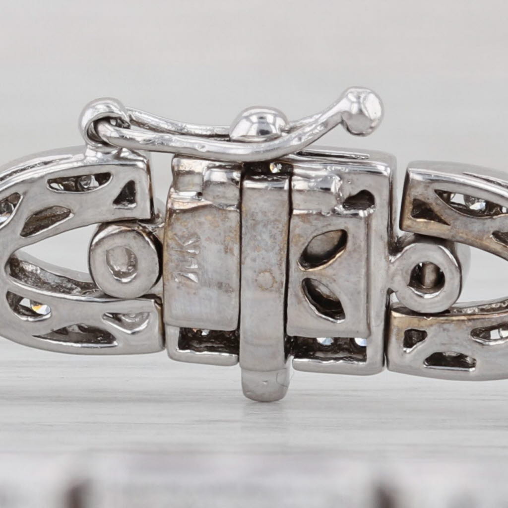 4.48ctw Ruby Diamond Figure-8 Bracelet 18k White Gold 7.5" 8.6mm