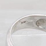 Light Gray Vintage 0.20ct Diamond Solitaire Engagement Ring 14k White Gold Size 3.5 Ornate