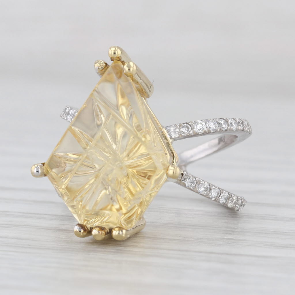 0.24ctw Diamond Cocktail Ring 18k Gold Palladium Size 5.25