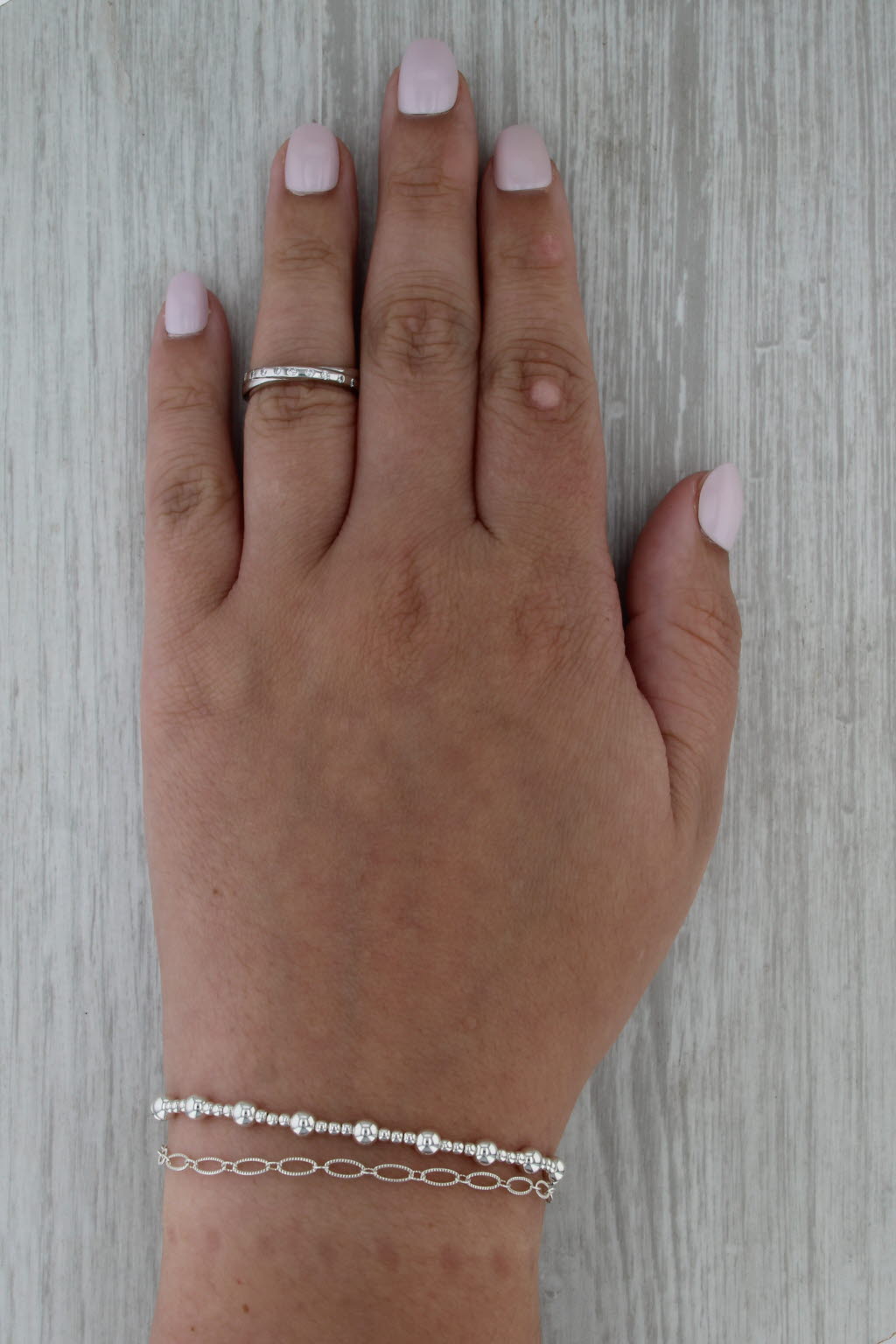 0.15ctw Diamond Wedding Band 14k White Gold Stackable Anniversary Ring Size 5.5