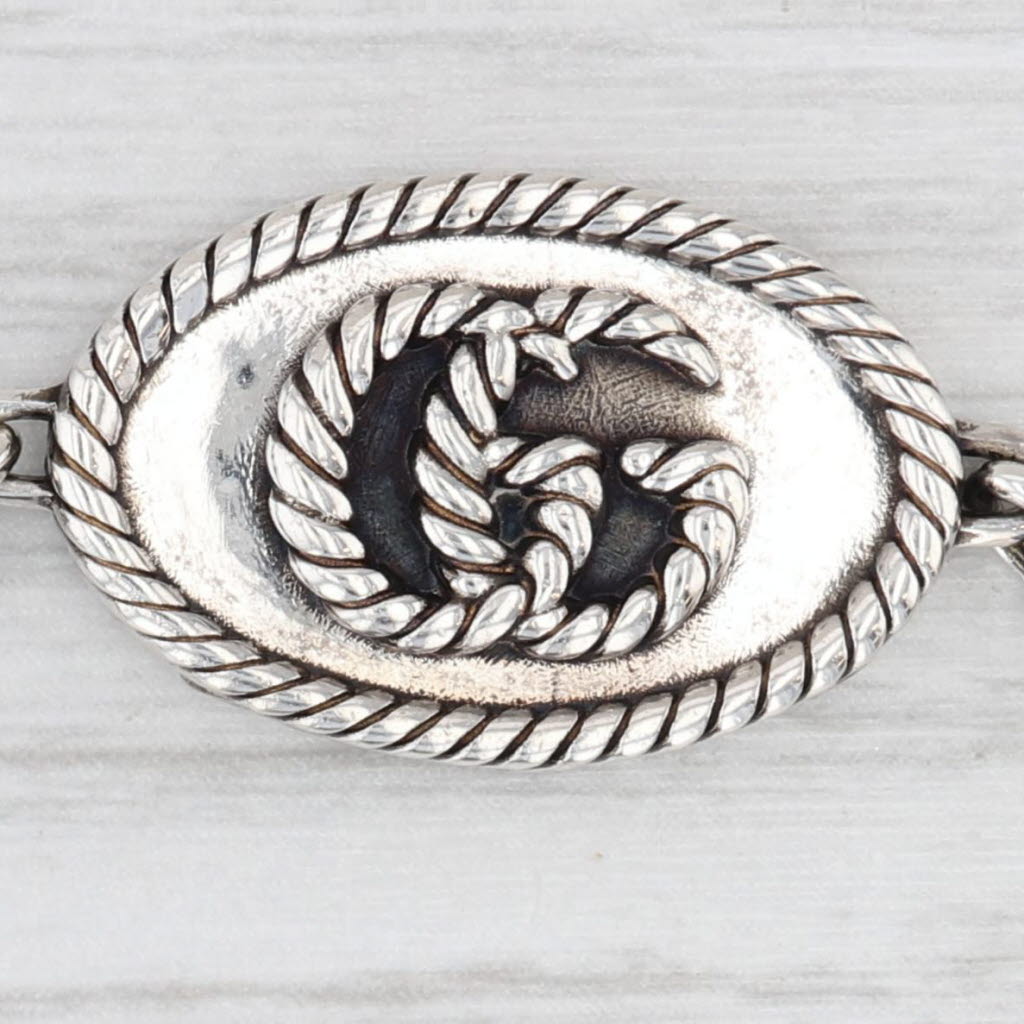 Light Gray Gucci Marmont Torchon Cable Chain Bracelet Sterling Silver 7.5"