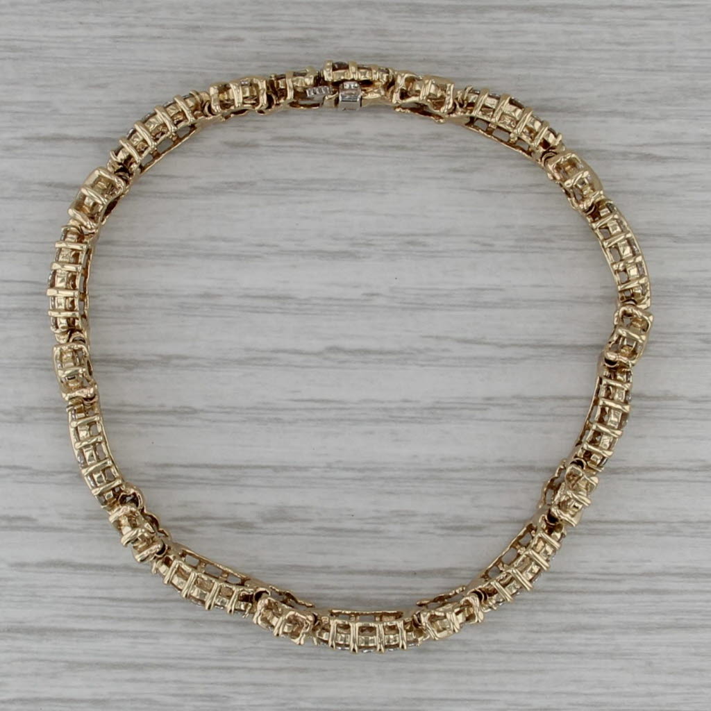 5.90ctw Diamond Tennis Bracelet 14k Yellow Gold 7" 9.8mm