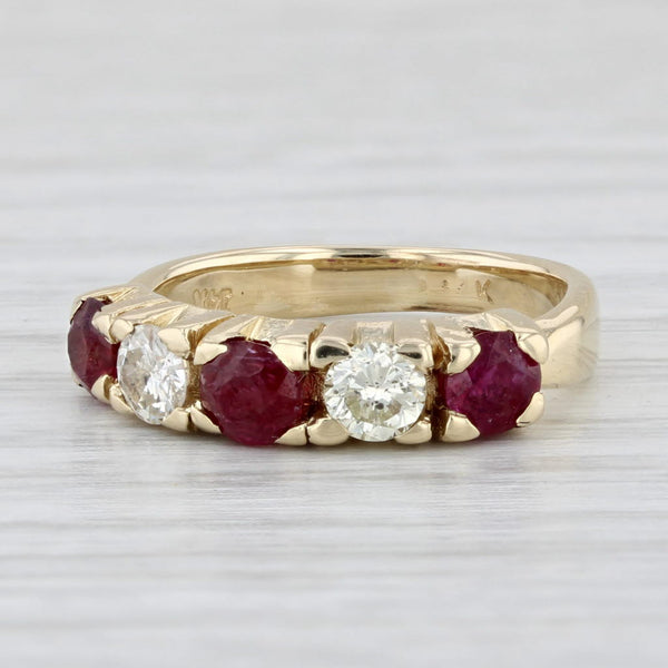 Light Gray 0.85ctw Ruby Diamond Ring 14k Yellow Gold Size 2.75 Stackable