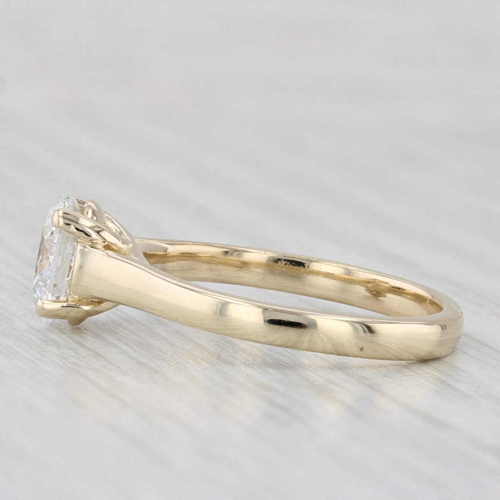 Light Gray 1.05ct Oval Diamond Solitaire Engagement Ring 14k Yellow Gold GIA Size 6.75