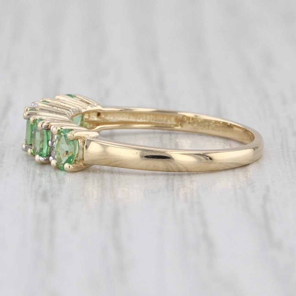 1.14ctw Mint Green Garnet Diamond Ring 14k Yellow Gold Size 8 Stackable