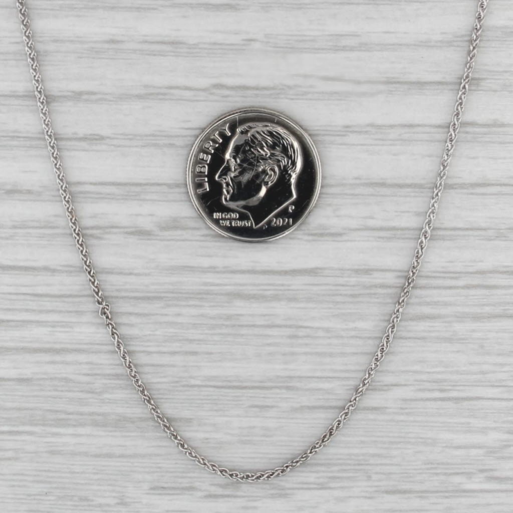 Wheat Chain Necklace 14k White Gold 18.25" 1.2mm