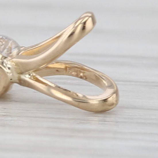 Small 0.05ct Round Diamond Solitaire Pendant 14k Yellow Gold