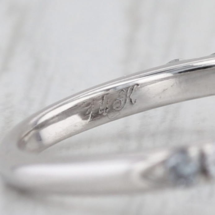 0.81ctw Round Diamond Halo Engagement Ring 14k White Gold Sz 6.25 Cathedral Band