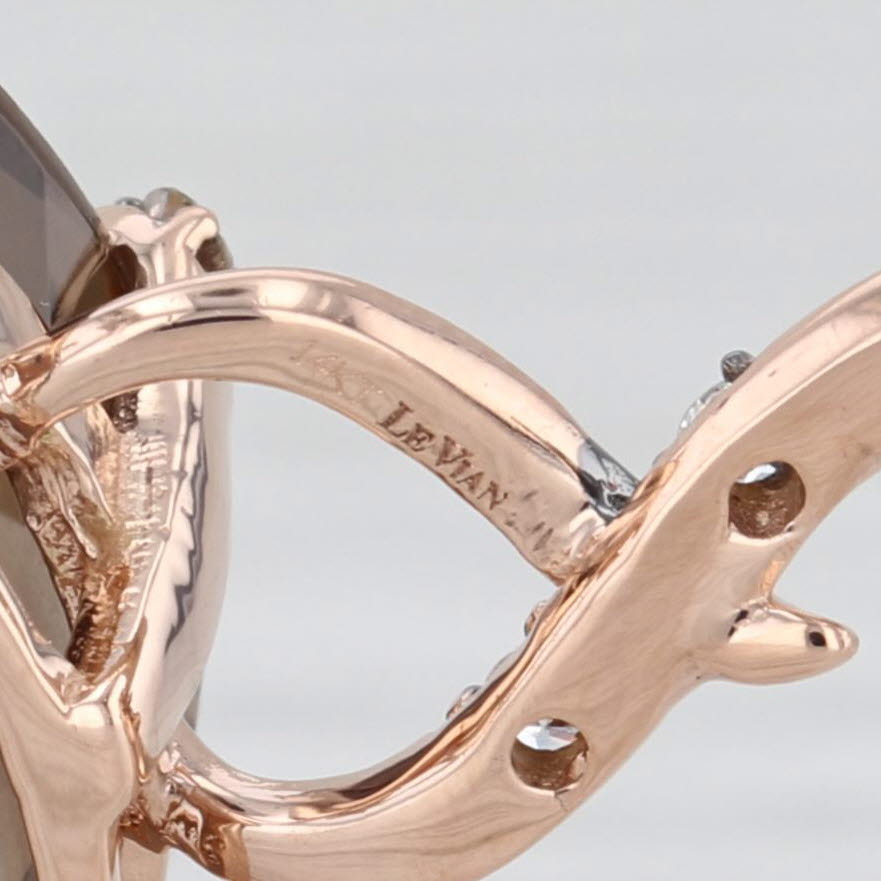7.72ctw Smoky Quartz Diamond Pendant 14k Rose Gold