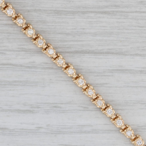 Gray 0.90ctw Diamond Tennis Bracelet 14k Yellow Gold 6.5" 3.2mm
