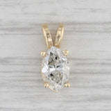 Gray 0.69ct Marquise Diamond Solitaire Pendant 14k Yellow Gold Small Drop