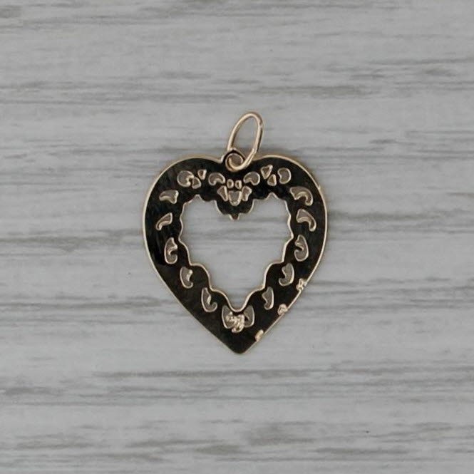 Open Heart Pendant 14k Yellow Gold Lightweight Charm