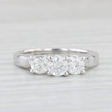 Light Gray 0.87ctw Round 3-Stone Engagement Ring 14k White Gold Size 7