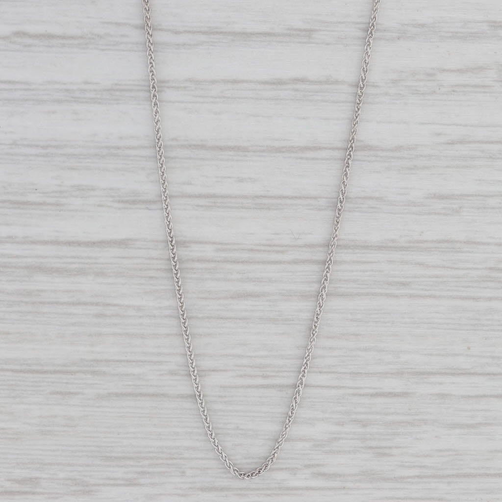 Gray 18" 0.8mm Wheat Chain Necklace 10k White Gold