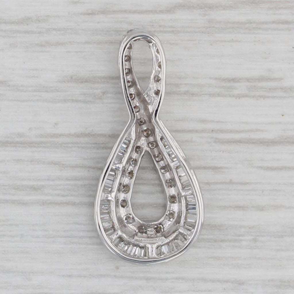 Gray 0.32ctw Diamond Teardrop Pendant 14k White Gold