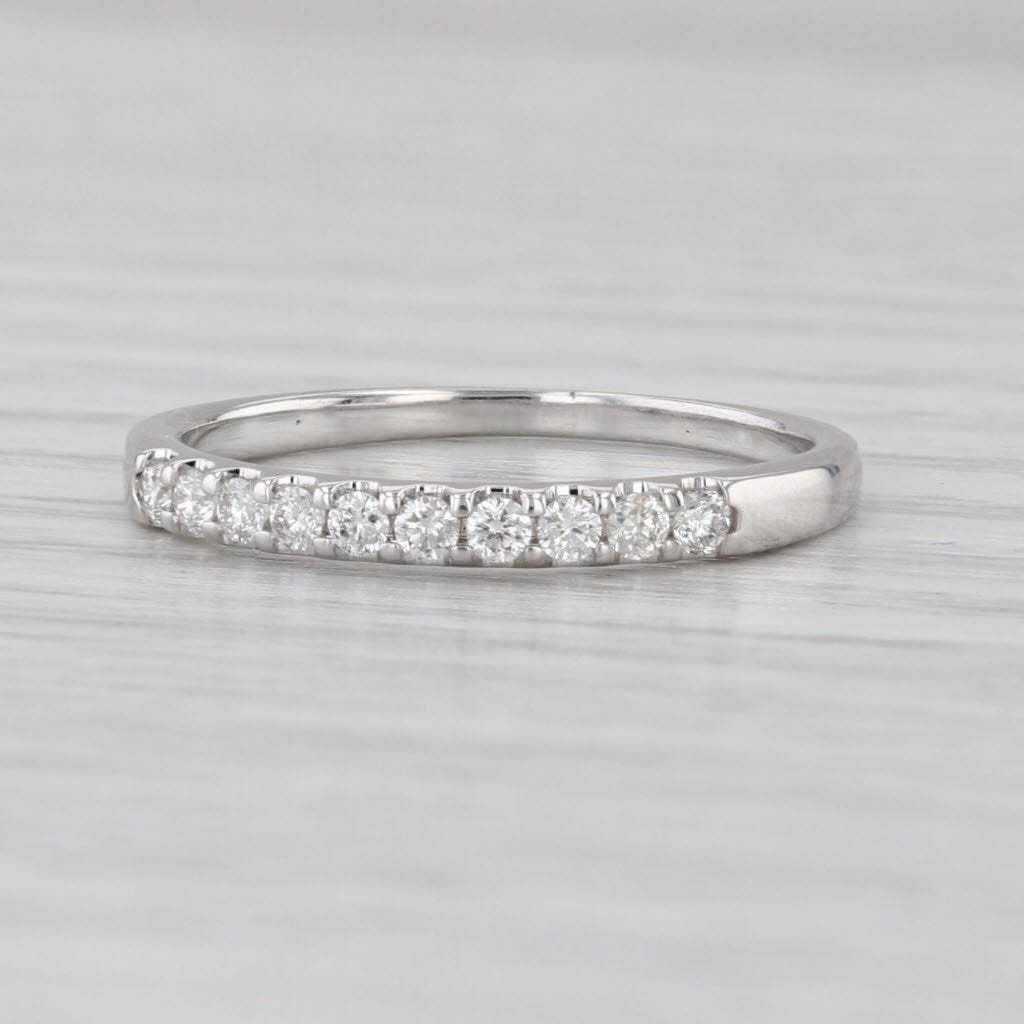 0.20ctw Diamond Wedding Band 14k White Gold Size 7.5 Ring Stackable Anniversary