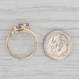 0.59ctw Tanzanite Diamond Bypass Ring 10k Yellow Gold Size 5.25