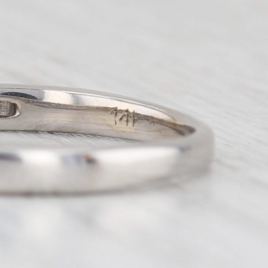 Light Gray 0.20ctw Diamond Wedding Band 14k White Gold Size 8 Stackable Bridal Ring