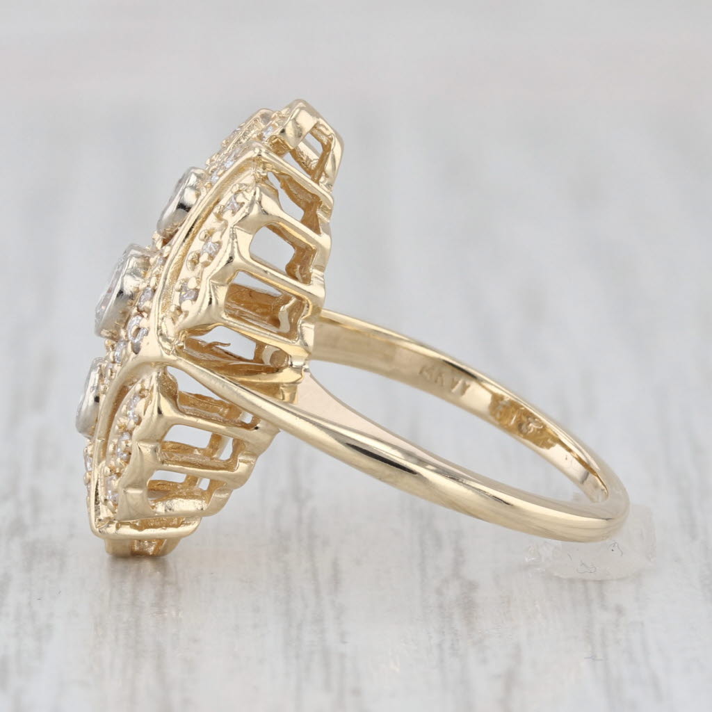 Vintage 0.56ctw Diamond Princess Ring 14k Yellow Gold Size 6