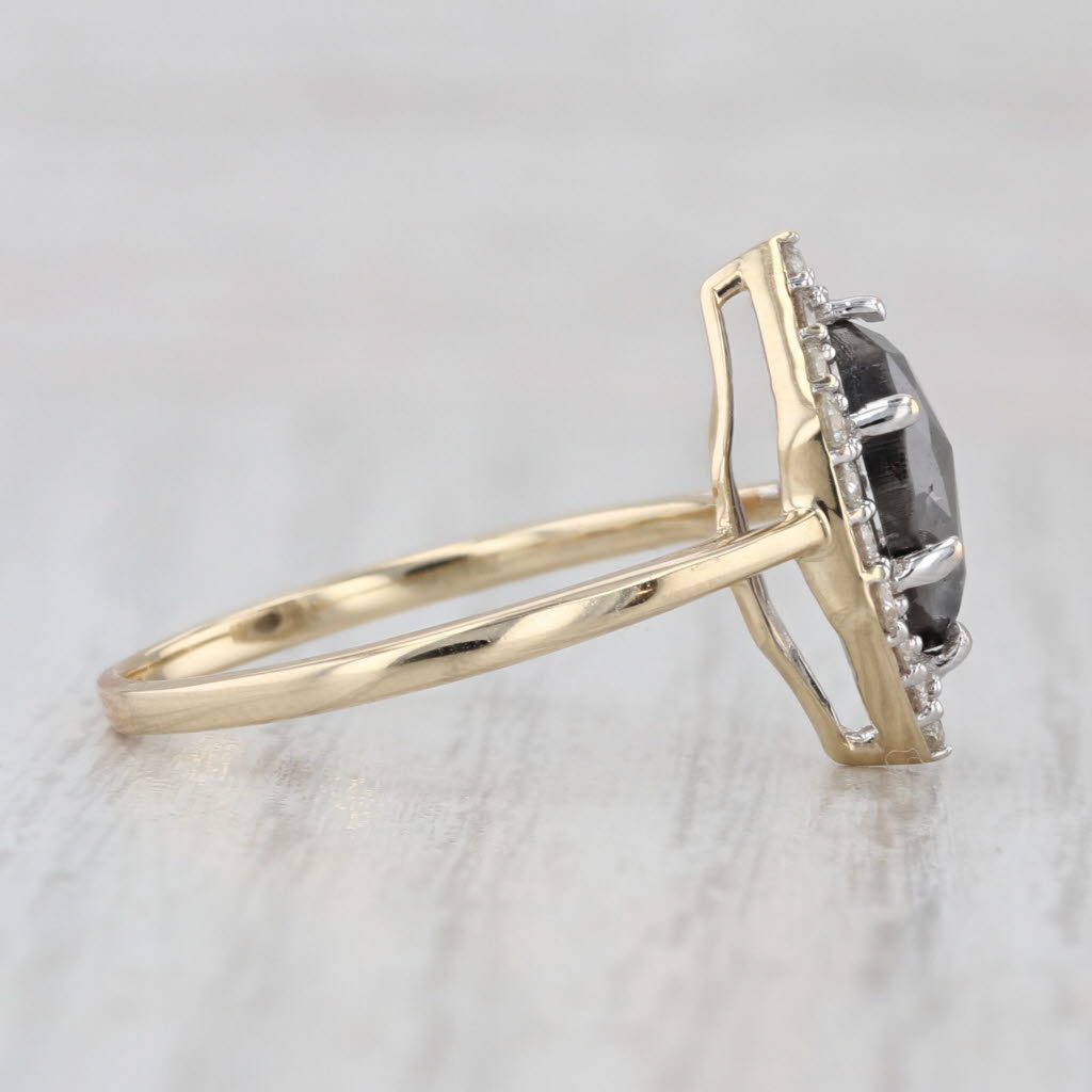 1.26ctw Galaxy Diamond Halo Ring 14k Yellow Gold Size 9.75 Engagement