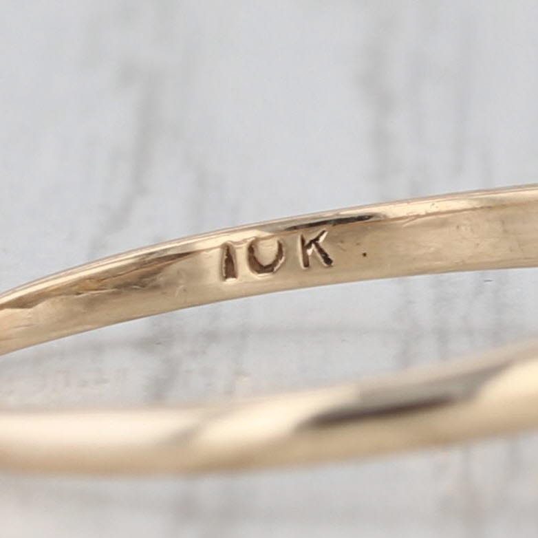 Vintage Diamond Princess Ring 10k White Yellow Gold Size 9 Heart Accents
