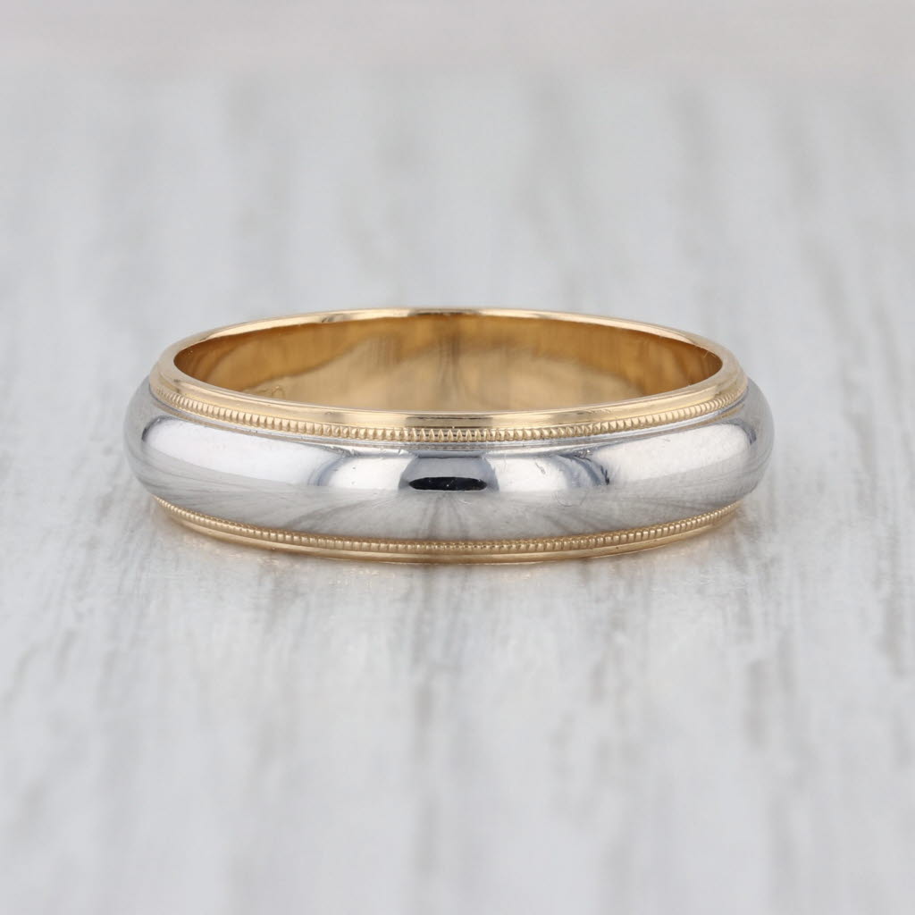 Tiffany & Co Together Men's Wedding Band Platinum 18k Gold Size 11.5 6mm Ring