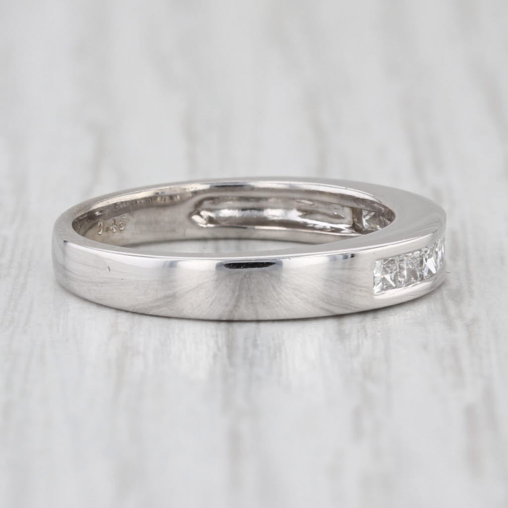 0.46ctw Diamond Wedding Ring Anniversary Band 14k White Gold Size 7 Stackable