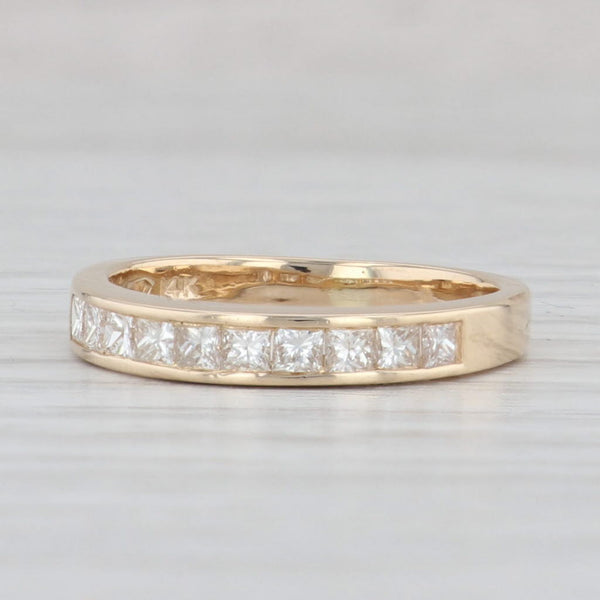 Light Gray 0.60ctw Princess Diamond Ring 14k Yellow Gold Size 5.75 Wedding Band