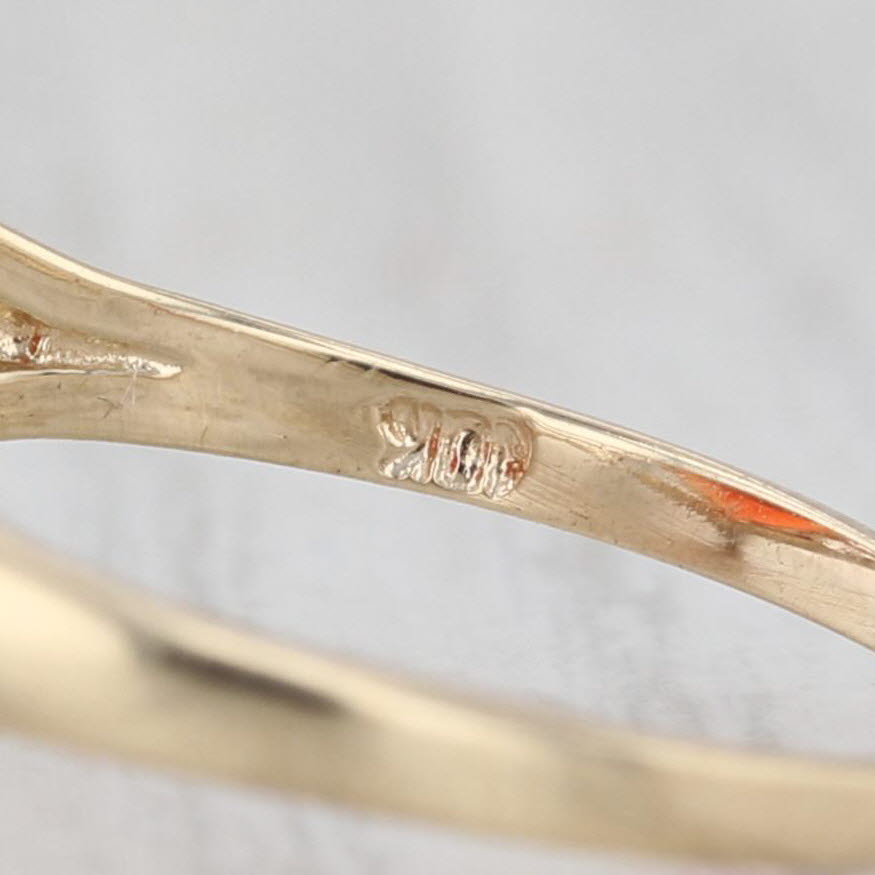 8.40ct Red Orange Lab Created Sapphire Ring 10k Yellow Gold Size 7 Solitaire