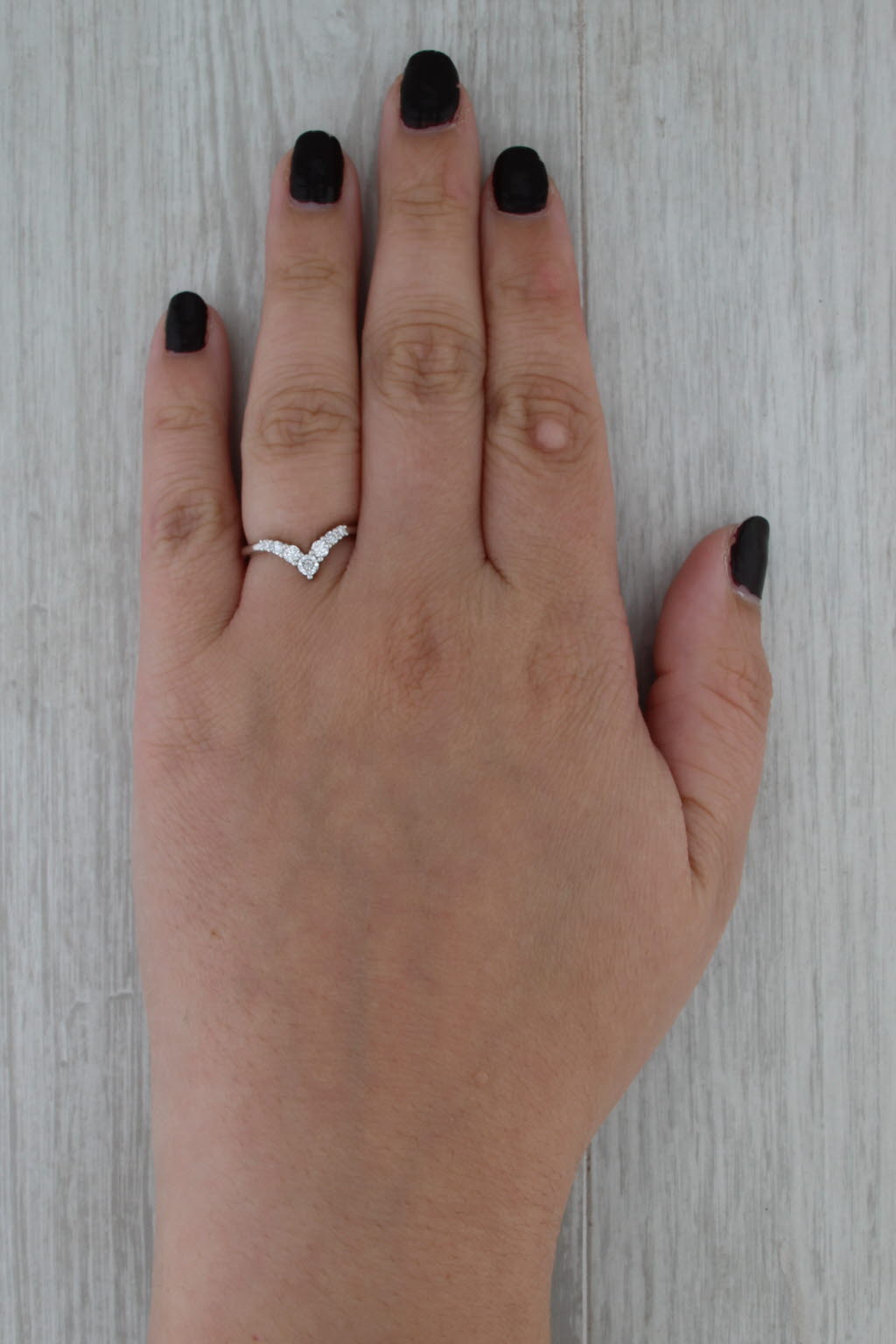0.364ctw Lab Grown Diamond Wedding Band 14k White Gold Contoured Ring Size 6.25