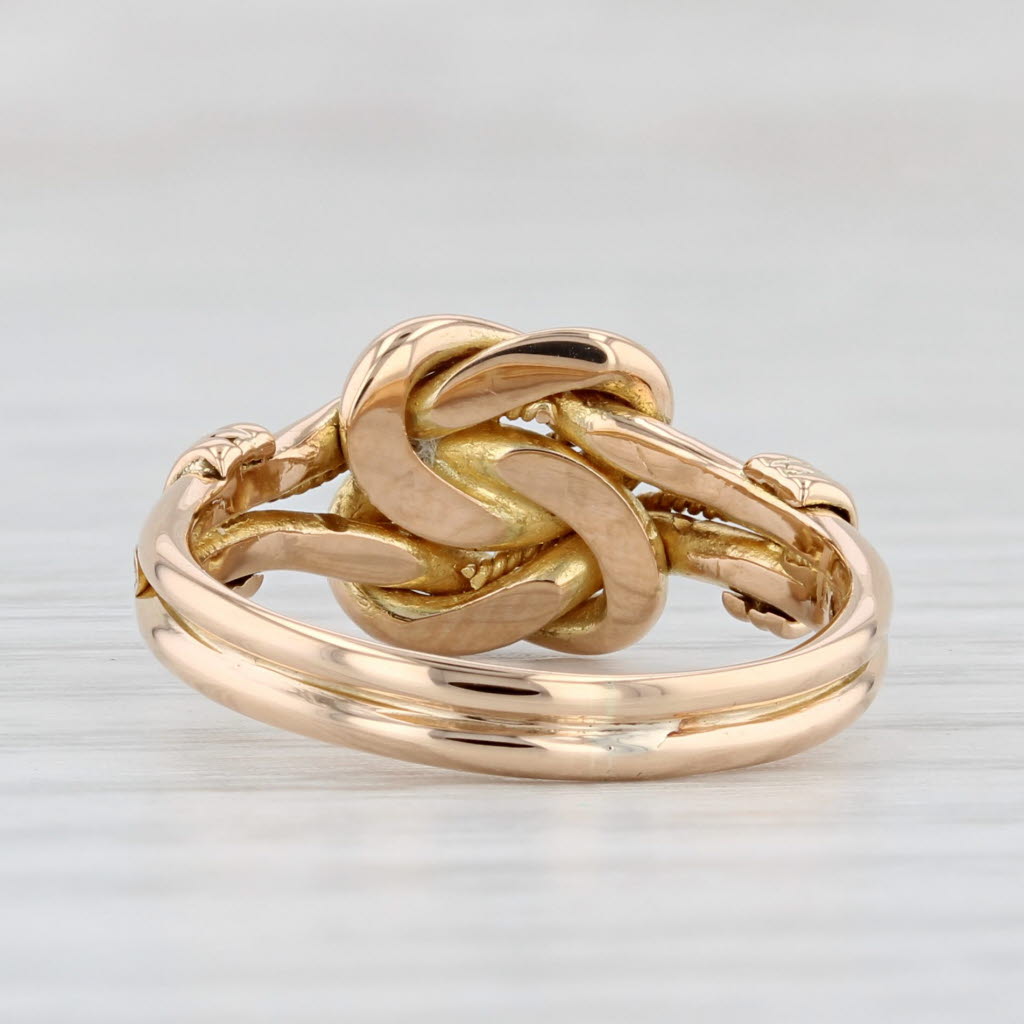 Light Gray Antique Love Knot Ring 18k Yellow Gold Size 5.25