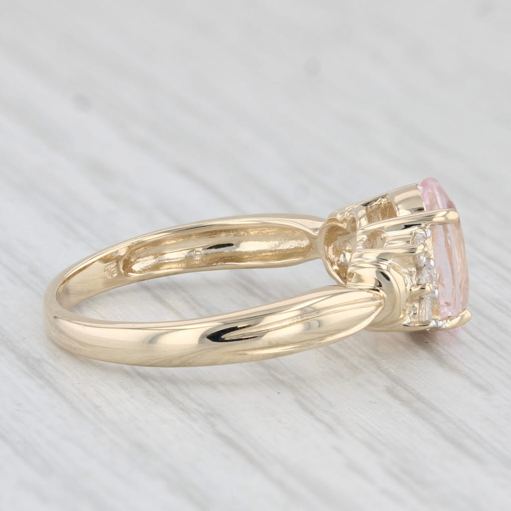 Light Gray 1.82ctw Pink Morganite Topaz Ring 14k Yellow Gold Size 7