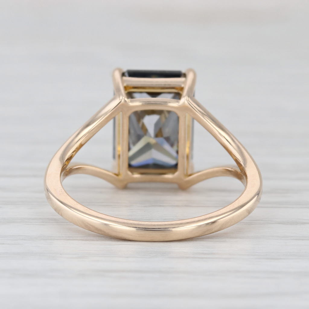 4.48ct Moissanite Solitaire Ring 10k Yellow Gold Size 7.75